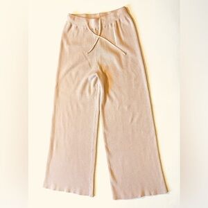 Small princess Polly wide leg forbidden stretchy ribbed blush knit pants